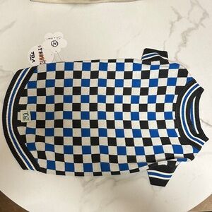 Dogs Checkered Blue and Black Checkered Sweater